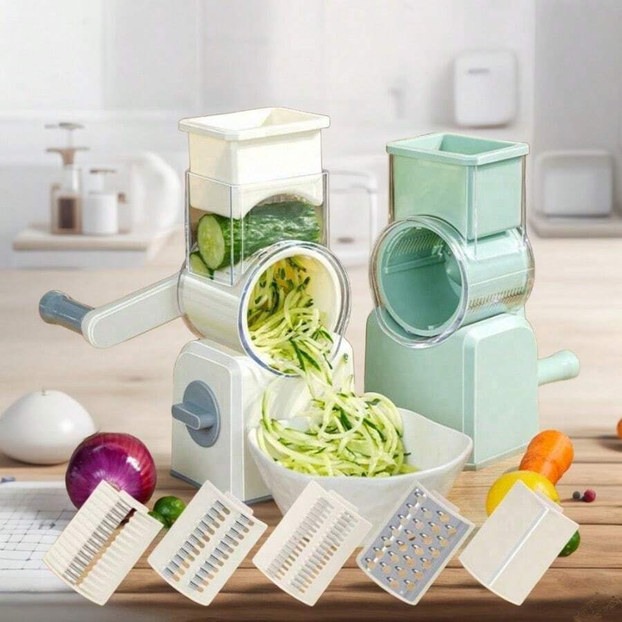 Rebanadora de verduras y patatas multifuncional accionada a mano tipo tambor - Multicolor - Ver 1