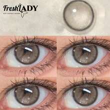 FRESH LADY 1 par Freshlady Fog Pearl Grey 14,0 mm färgade kontaktlinser, 1 år, engångsbruk - Grå - Visa 10
