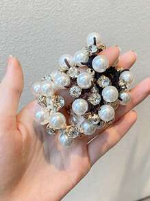1Pc Elegant Faux Pearl Rope Female Simple Temperament Hair Rope Korean Online Celebrity Elastic Hair Tie Ponytail Headdress Holster. Hair Ties Ponytail Holders Hair Elastics Hair Rubber Bands Scrunchies Elastic Hair Tie, Hair Bobbles