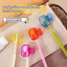 2/5pcs/Travel/Home Toothbrush Holder, Portable Travel Toothbrush Dustproof Protective Case, Storage Box, Portable Toothbrush Head Protective Clip Back To School - Multicolor - View 6