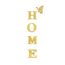 1 Set Of 5pcs 3D Mirror Wall Stickers With Slogan Home Decor Wall Decals, Butterfly Stickers, "HOME" Letters, Self-Adhesive Acrylic Mirror Stickers For Wall/Corridor/Bedroom/Entrance/Doorway Decor, Home Party Decorations