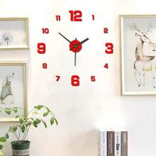 1 Set Of Frameless 3D Acrylic Mirror Wall Clock DIY, For Office, Hotel, Restaurant, School, Home Bedroom Decor, Removable Stickers Sticker Personalised Stickers Wall Decor Wall Stickers Wall Sticker