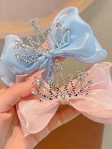 1 chiếc phụ kiện tóc cho tuổi teen, kẹp tóc nơ 3D cho bé gái, kẹp tóc tuổi teen, vương miện công chúa, phụ kiện trang trí tóc đa năng (Chỉ có thẻ giấy để trưng bày) - Kẹp đầu công chúa - Xem 6