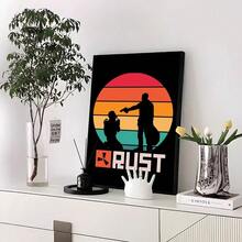 1 幅/3 幅画墙艺术海报现代游戏现代 RUST 生存游戏动漫海报粘贴房间酒吧咖啡店可爱房间装饰无框/带框油画艺术 - 彩色 - 查看 33