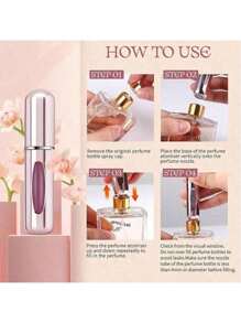 1pc Mini Refillable Travel Perfume Atomizer Bottle, Made Of Durable Aluminum Alloy, Compact & Portable, Suitable For Travel & Outdoor Use, Can Be Filled With Customized Perfume, Enhances Personal Charm, Adds Ritual To Life, Boosts Confidence & Mood. Ideal Gift For Girls, Women, Moms, Boyfriends, Home & Bathroom Decor, Great For Valentine's Day, Mother's Day (Random Color & Style)