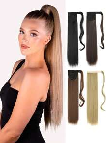 Straight Ponytail Extensions Synthetic Hair Wrap Around Ponytail Extension Heat-Resistant Wig For Women Synthetic Pony Tails Hairpieces Daily