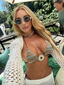 一副 Y2K 时尚复古椭圆形小框时尚眼镜，优雅精致，休闲百搭，适合各种场合，作为女士时尚眼镜，时尚女士眼镜，沙滩配饰，复古 Y2K 适合夏季海滩度假、户外、旅行 - 彩色 - 查看 2