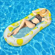 1pc Inflatable Watermelon Shaped Pool Float, Pool Lounge, Large Inflatable Watermelon Water Buoy For Beach & Pool - Yellow - View 2