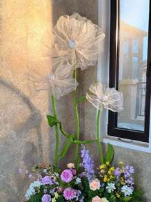 1PC 27.55 Inch Artificial Poppy Flowers, Artificial Flowers, High Quality Mesh Material, DIY Wedding Scene Decoration, Birthday Party Bedroom Living Room Flower Art, Outdoor Garden Balcony Decoration, Shopping Mall Window Decoration, Mother's Day, Birthday Graduation Gift Decoration