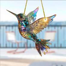 1pc-2D Flat Bird Catcher - Luxury Model, 5.9-Inch X 5.9-Inch Colored Acrylic Glass, Four-Season Decorative Door Hanger, Unique Home Garden Gift, Ideal Choice For Festival Decoration, Perfect Choice For Bird Lovers