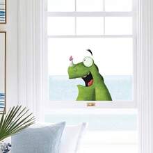 卡通恐龙乙烯基窗贴，创意设计窗贴，适用于窗户、汽车、卡车、摩托车、玻璃、墙壁，自粘耐用，易撕易贴，可移除