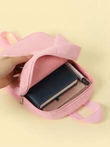 休闲百搭简约女孩爪纹背包 - 粉色 - 查看 7