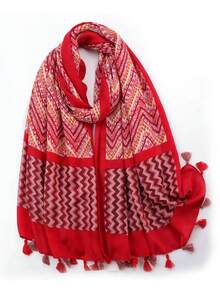 1 pezzo Accessorio da spiaggia, sciarpa morbida ed elegante da donna con stampa colorata, scialle lungo versatile, coprispalle da spiaggia, fascia di moda, adatto per tutte le stagioni e per vestiti