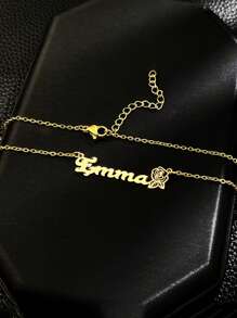 1pc Customized Necklace With Pendant, Stainless Steel Personalized Jewelry Pendant Necklace, Suitable For Teenagers, Children, Friends, Couples, Great For Anniversary, Mother's Day, Birthday, Graduation, Daily Wear, Wedding, Party, Gathering