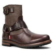 Botas Hombre Levis Caballero Botines Urbano Liso Casual Hebilla Cremallera lateral - Café - Ver 2