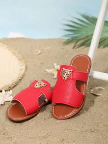 Animal Decor Children's Lightweight Slide Sandals, New Summer Style For Indoor & Outdoor Wear