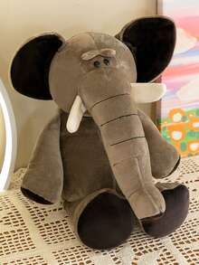 1个25厘米/9.84英寸毛绒动物玩偶 - 丛林动物玩具套装，包含大象、狮子、老虎、狐狸、猴子、斑马、长颈鹿、河马、犀牛、大猩猩、豹子、浣熊等丛林动物，丛林之王。超级可爱的卡通动物毛绒玩具，派对、圣诞节的最佳礼物。 - 彩色 - 查看 12