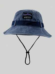 1pc Men's Sun Block Bucket Hat, Outdoor Hiking Climbing Fishing UV Protection Cowboy Hat, Unisex Sun Hat