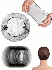 Hair Net Black 24 Inches, Hair Nets Elasticity Invisible Elastic Mesh For Food Service, Ballet Bun, Sleeping, Women And Wig