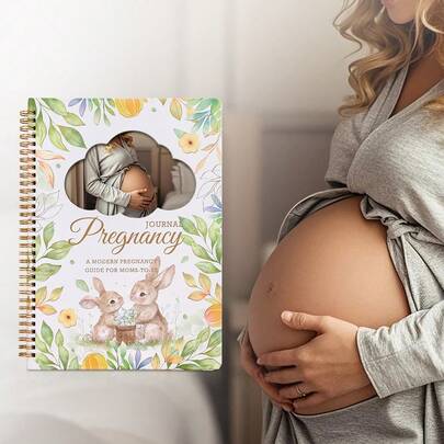 96 Pages Hardcover Pregnancy Journal, Scrapbook Photo Album Shower, Pregnancy Book Memory Notebook Pregnancy Planner, Large, Simple, Casual For First Time Moms, Baby Memory Book, Mom Book Diary, Ultrasound Baby Book Memory,School Supplies,Back To School