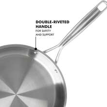 Babish 12 Inch Stainless Steel Triply Professional Grade Fry Pan W/Stainless Lid - Fry Pan W/ Lid (12-inch) - View 4