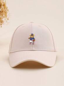 1pc Kids/Teens' Unisex Baseball Cap With Cute Bear Graphic, Stylish Sports Hat, Breathable, Adjustable, Suitable For Outdoor, Daily Wear, All Season, Gift