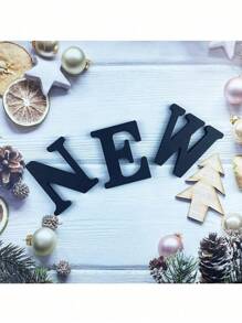 1 Piece Of White Wooden Letters, Wooden Letter Wall Letter Decoration, Wall Letter Decoration - Wooden Handicrafts, Standing Letter Slices, Sign Board Decoration, For Party Decoration, DIY Craft Letter Blocks