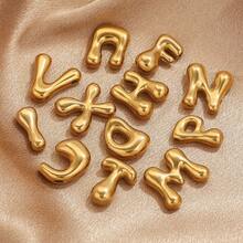 1pc Casual 304 Stainless Steel 18k Gold-Plated A-Z 26 Perforated Bubble Letter Pendant DIY Jewelry Pendant Accessories Suitable For Women's Daily Life Wear - Pendant - View 6
