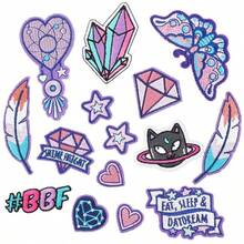 各式刺绣贴布 - 消防车、花朵、小猫、海滩、水果、心形、羽毛，熨烫/缝制贴花，适用于衣服、背包、鞋子、DIY 装饰 - 彩色 - 查看 3