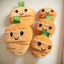 胡萝卜长毛绒散粉扑，适用于快速均匀定妆，可重复使用和清洗，无刺激性