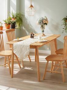1 pièce de chemin de table jacquard minimaliste nordique avec pompons, convient pour les anniversaires, mariages, tables à manger de maison, meubles TV, tables basses, salons, cuisines, chambres à coucher et autres décorations de maison, décorations pour rassemblements familiaux, décorations de table à manger, décorations de chambres esthétiques