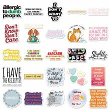 50Pcs Snarky Stickers Letter Stickers Fun Stickers Reading Stickers Sarcastic Stickers Cartoon Stickers Motivational Stickers Vinyl Waterproof For Laptop Phone Car Skateboard Water Bottles Scrapbooking Computer Journaling,School Supplies,Back To School