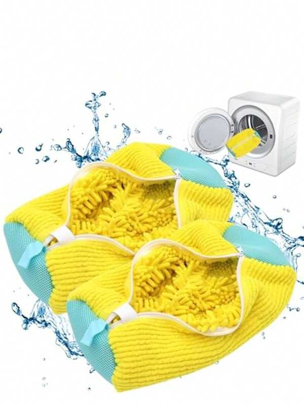 1pc Washing Machine Shoe Cleaning Bag With Zipper For Sports Shoes, Shoe And Clothes Protector, Perfect For Sports Shoes Cleaning And Wash