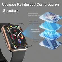 ZYONS 3pcs HD Clear Screen Protector For I Watch Series 11 10-1/SE 3 & Ultra 3 [46mm/Ultra/49mm/38/40/42mm/44/45mm] [Non Glass] Soft Film Explosion-Proof Anti-Scratch & Anti-Fingerprint Film With Full Coverage + Cleaning Kit For Bubble-Free Installation - Black - View 6