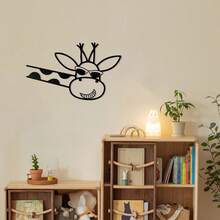 1pc Giraffe Metal Wall Decor, Sunglasses Giraffe Abstract Design, Indoor & Outdoor Wall Decoration