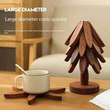 3pcs/5pcs Wooden Triangle Pad Coasters, Tree-Shaped Heat Resistant Table Mat Cup Placemat, Creative Christmas Tree Trivet Decor, Stylish, Multipurpose Decoration