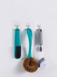 20pcs Seamless Adhesive Hooks, Transparent Glue Wall Hooks, Heavy Duty For Bathroom, Kitchen
