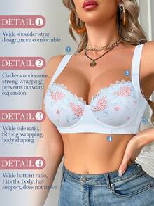 Peach Girl White Lace Sexy Women's Underwear, With Underwire, Supportive & Comfortable Bra - White - View 4