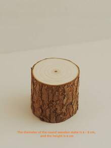 1pc Vintage Round Wooden Candle Holder Tray, Decorative Candle Stand Gift, Aromatherapy Candle Accessory
