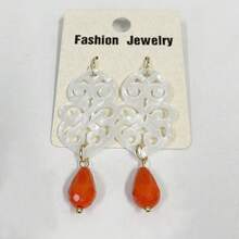 1 对波西米亚风亚克力镂空撞色水晶泪珠耳环，适合女士日常佩戴 - 幾何 - 查看 18