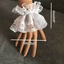 1 par de puños de encaje estilo lolita, accesorio de manga corta de moda, utilería para sesión de fotos, atuendo para club nocturno y niña kawaii, decorativo