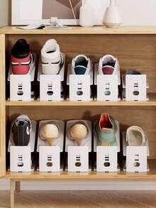 Adjustable 2-Tier Shoe Rack, Shoe Organizer Space-Saving Shoe Shelf For Home Use - Multicolor - View 4