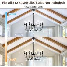 8-Light Black Crystal Chandelier, Modern Farmhouse Chandeliers For Dining Room Light Fixtures Over Table, Modern Vintage Candl - 1 - View 5