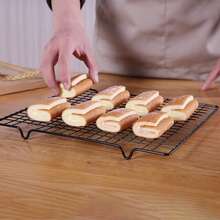 1pc Black Non Stick Drying Net Rack, Kitchen Baking Tools, Bread Cooling Rack, Biscuits, Food Cooling Rack