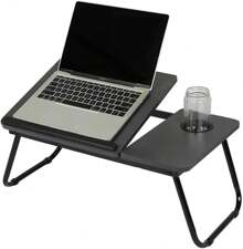 Foldable Computer Desk Desk On Bed Adjustable 5-Speed Lifting Laptop Table Lazy Table With Cup Holder Anti-Skid Strip