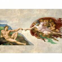 1 幅米开朗基罗《创造亚当》堕落天使帆布画海报墙面艺术客厅装饰可选画框 - 彩色 - 查看 42