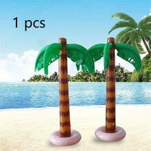 1pc PVC Inflatable Coconut Tree Summer Party Decoration Pool Float Prop Waterproof Tropical Scene Setup For Outdoor Events