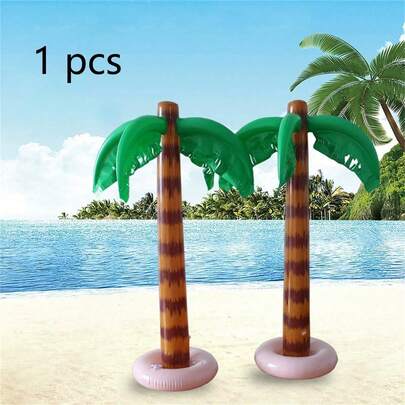 1pc PVC Inflatable Coconut Tree Summer Party Decoration Pool Float Prop Waterproof Tropical Scene Setup For Outdoor Events