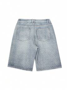 Shorts vaqueros informales y cómodos con estampado integral en jacquard, diseño vintage para el verano