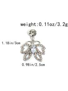 2pcs Of Non Piercing Fashionable Navel Nails, Painless Navel Rings, Cubic Zirconia Inlaid Butterfly Women's Summer Belly Dance, Beach Party, Bar Navel Nails, Navel Rings